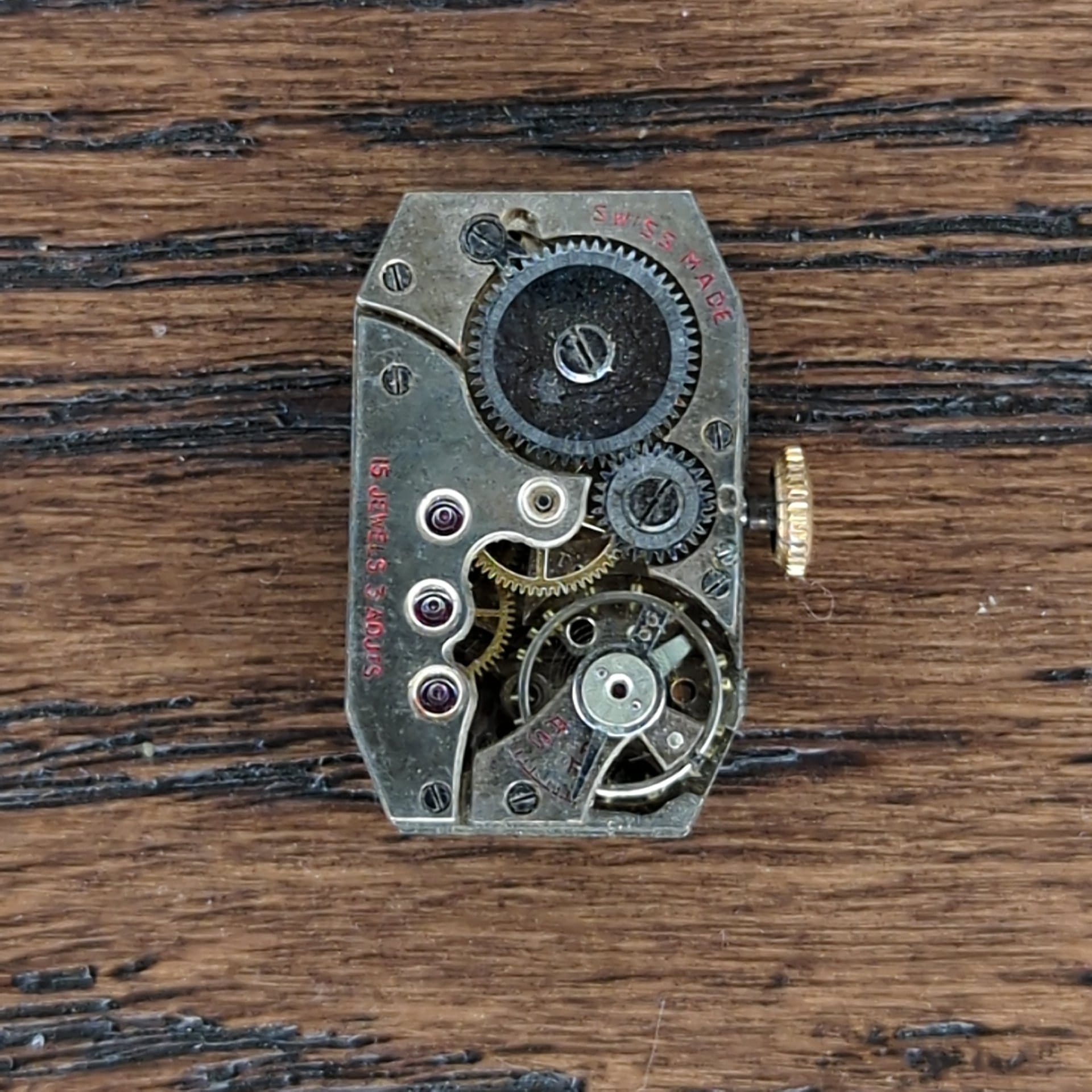 Swiss Rectangular Watch Movement 24 4mm X 15mm Vintage Watch Parts